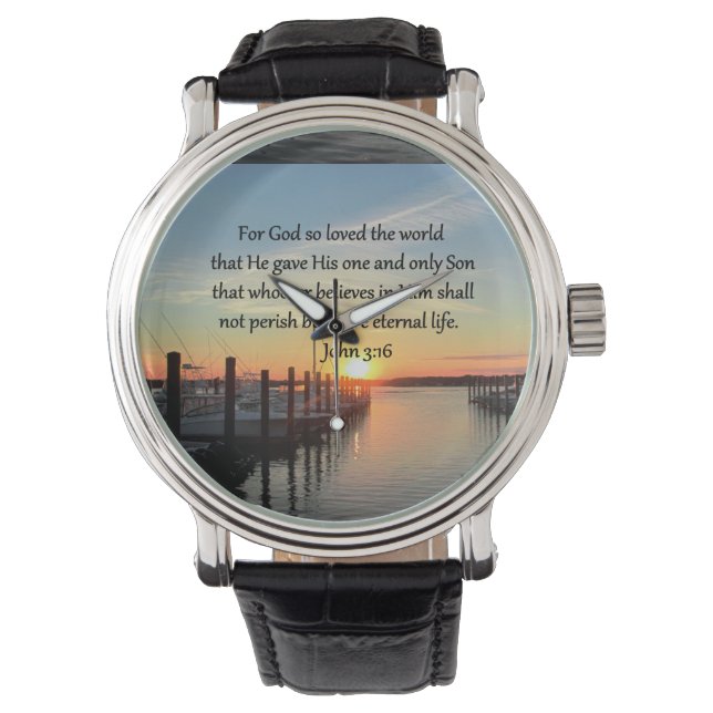 BEAUTIFUL JOHN 3:16 SUNSET PHOTO DESIGN WATCH (Front)