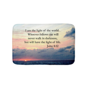 BEAUTIFUL JOHN 8:12 SUNRISE PHOTO BATH MAT