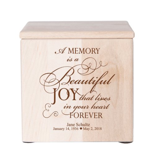 Beautiful Joy Engraved Wooden Cremation Urn