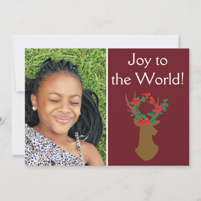 Beautiful Joy to the World Christmas Holiday Card (Front)