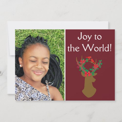 Beautiful Joy to the World Christmas Holiday Card