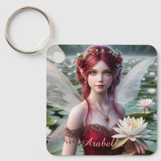 Beautiful July Fairy in Water Lilies