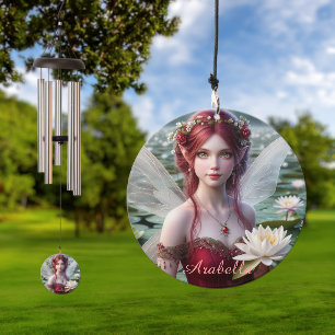 Beautiful July Fairy in Water Lilies Wind Chime