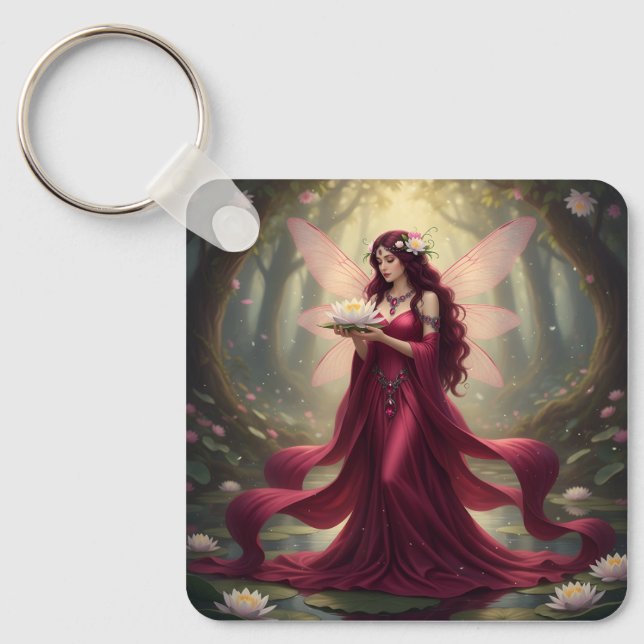 Beautiful July Ruby Fairy Keychain (Front)