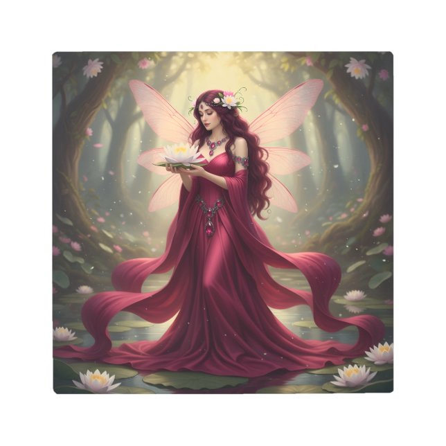 Beautiful July Ruby Fairy Metal Print (Front)