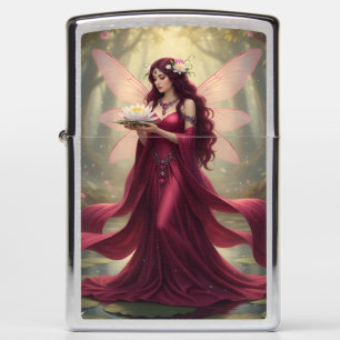 Beautiful July Ruby Fairy Zippo Lighter