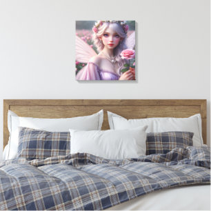 Beautiful June Fairy in Roses Canvas Print