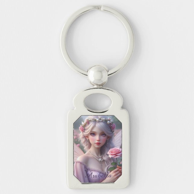 Beautiful June Fairy in Roses Keychain (Front)