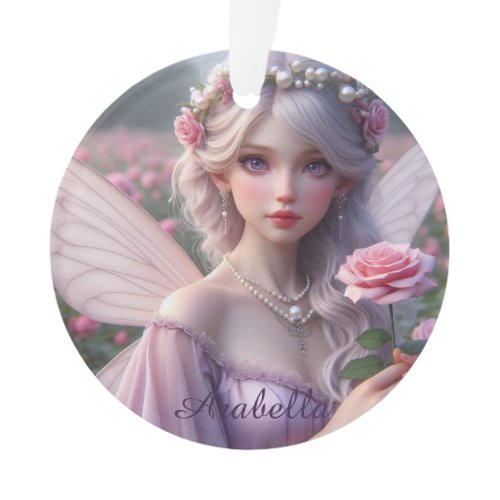 Beautiful June Fairy in Roses Ornament