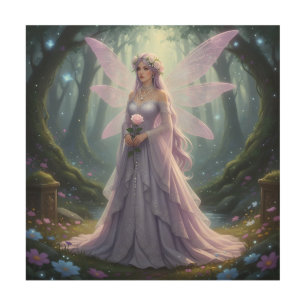 Beautiful June Pearl Fairy Wood Wall Art
