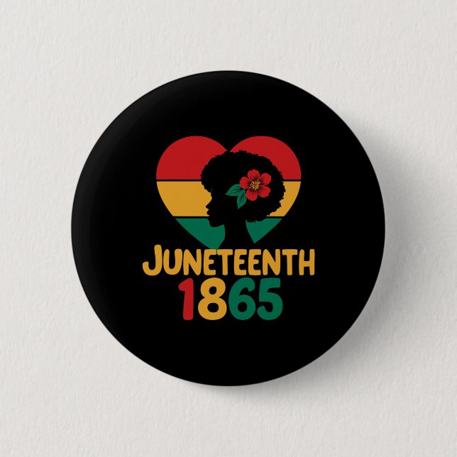 Beautiful Juneteenth Black Women  Button (Front)