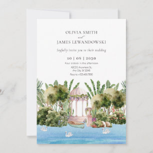 Beautiful jungle river wedding invitation