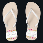 Beautiful Just Married Wedding | Flip Flops<br><div class="desc">For further customization, please click the "Customize" button and use our design tool to modify this template. If the options are available, you may change text and image by simply clicking on "Edit/Remove Text or Image Here" and add your own. If you wish to have this design added to a...</div>