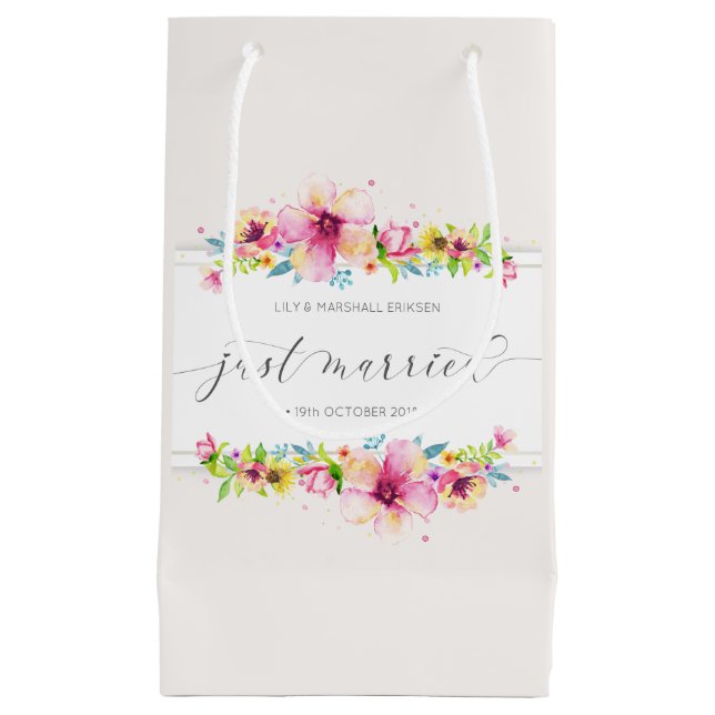 Beautiful Just Married Wedding | Gift Bag (Front)