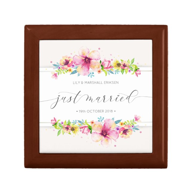 Beautiful Just Married Wedding | Keepsake Box (Front)