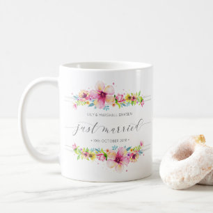 Beautiful Just Married Wedding Mug