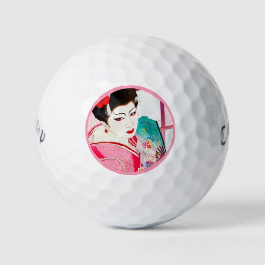 Beautiful Kabuki actor as geisha maiko japanese Golf Balls