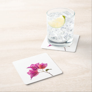 Beautiful Kagoj Phool Paper Flower Botanical Flora Square Paper Coaster