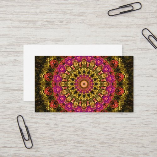 beautiful kaleidoscopic mandala pattern business card