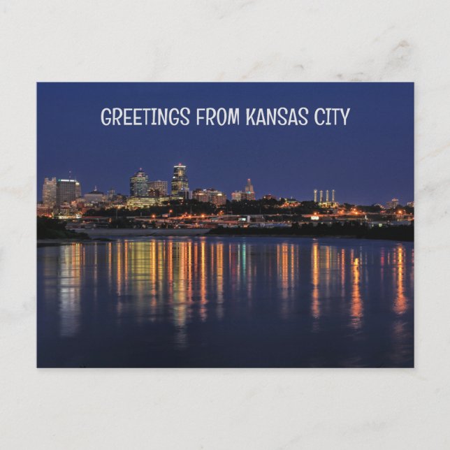 Beautiful Kansas City Skyline Postcard (Front)