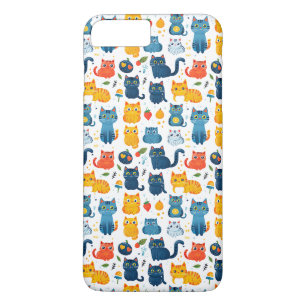 Beautiful kawaii cats, playing with toys white ba iPhone 8 Plus/7 Plus Case