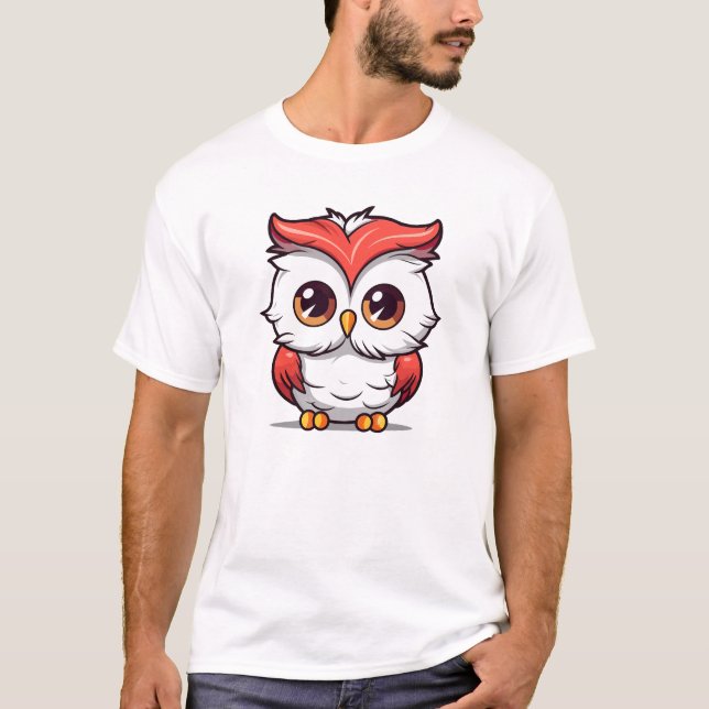 Beautiful Kawaii Style Owl Cartoon-77038 T-Shirt (Front)