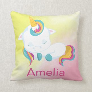 Beautiful Kawaii Unicorn Throw Pillow