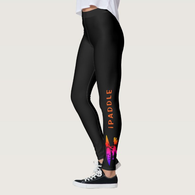 Beautiful Kayaker in  ombre orange pink colors Leggings (Left)