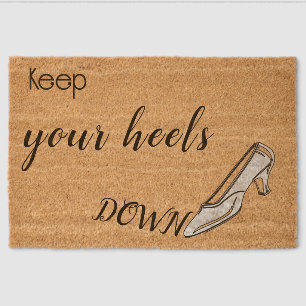 Beautiful keep your heels down fiber doormat