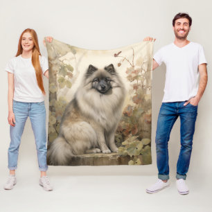 Beautiful Keeshond – Loyal & Cheerful Fleece Blanket