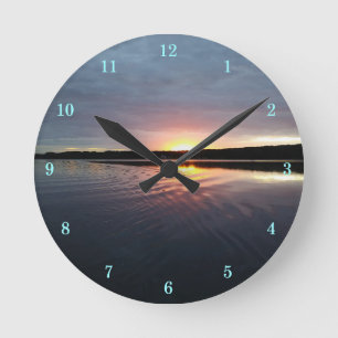 Beautiful Kensington Lake Sunrise Wall Clock