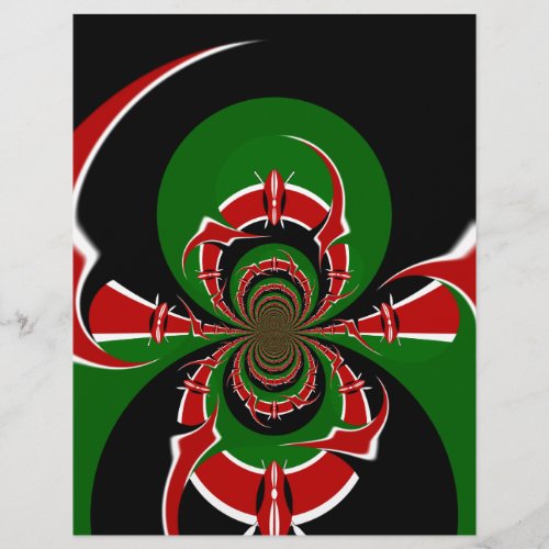 Beautiful Kenya Black Red Green Color Design Flag