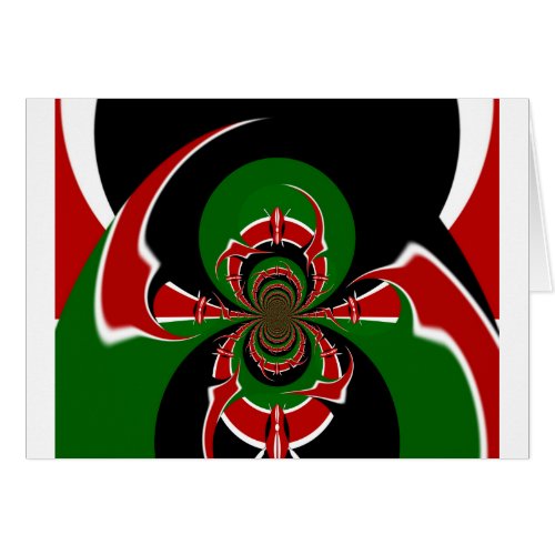 Beautiful Kenya Black Red Green Color Design Flag