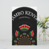 Beautiful Kenya Black Red Green Color Design Flag (Standing Front)