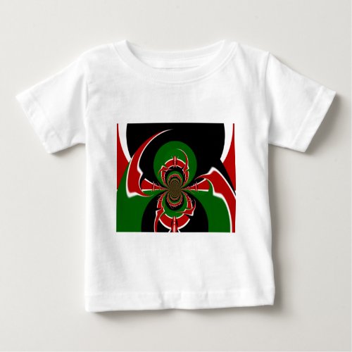 Beautiful Kenya Black Red Green Color Design Flag Baby T_Shirt