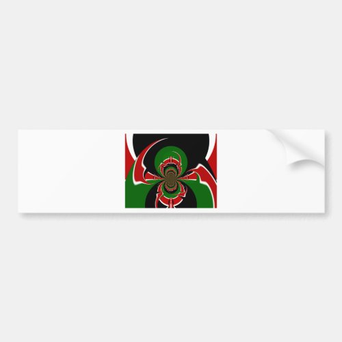 Beautiful Kenya Black Red Green Color Design Flag Bumper Sticker