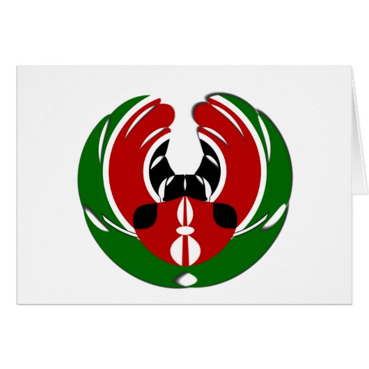Beautiful Kenya Black Red Green Color Design Flag Cards (Front Horizontal)