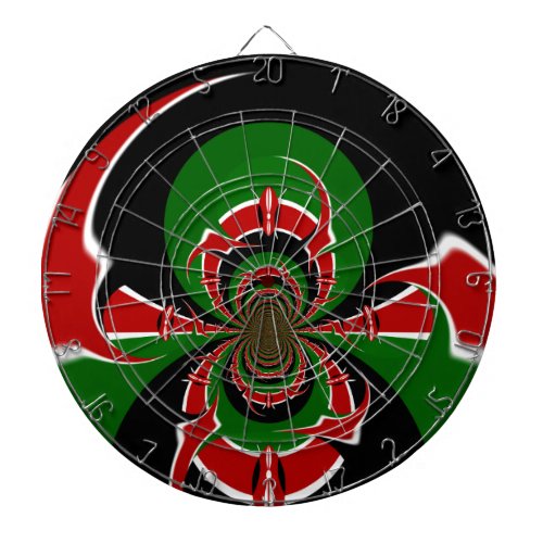 Beautiful Kenya Black Red Green Color Design Flag Dart Board
