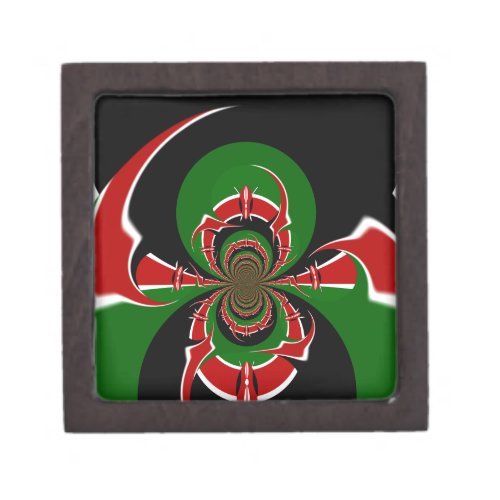 Beautiful Kenya Black Red Green Color Design Flag Gift Box