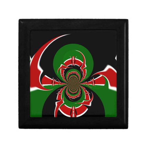 Beautiful Kenya Black Red Green Color Design Flag Keepsake Box