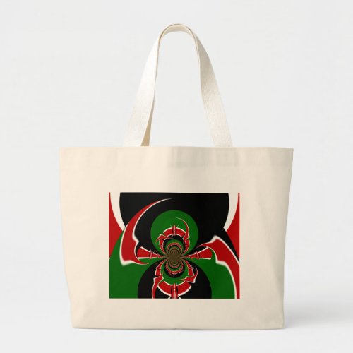 Beautiful Kenya Black Red Green Color Design Flag Large Tote Bag