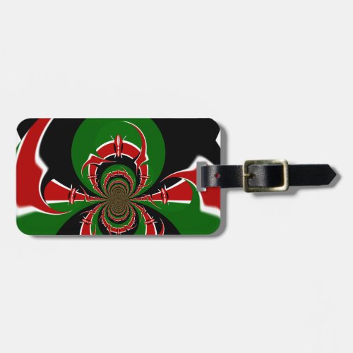 Beautiful Kenya Black Red Green Color Design Flag Luggage Tag