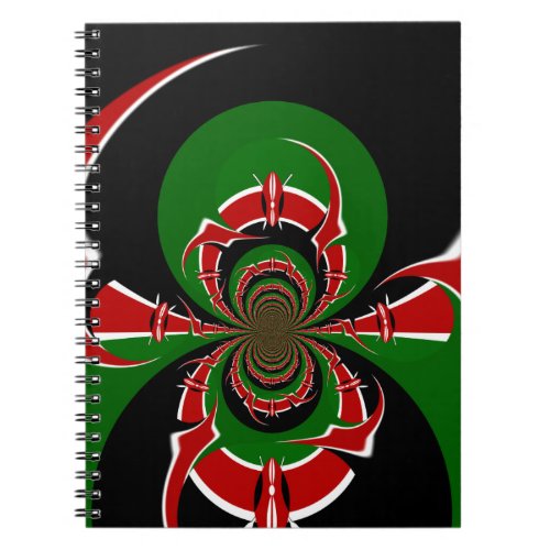 Beautiful Kenya Black Red Green Color Design Flag Notebook