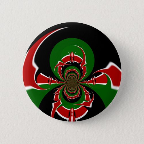 Beautiful Kenya Black Red Green Color Design Flag Pinback Button