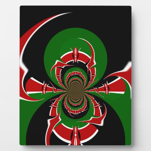 Beautiful Kenya Black Red Green Color Design Flag Plaque