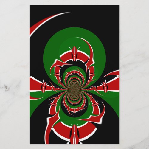 Beautiful Kenya Black Red Green Color Design Flag Stationery