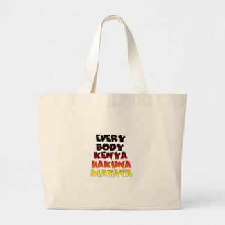 Beautiful Kenya Colorful Amazing Text Quote Design Large Tote Bag