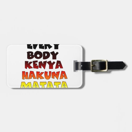 Beautiful Kenya Colorful Amazing Text Quote Design Luggage Tag