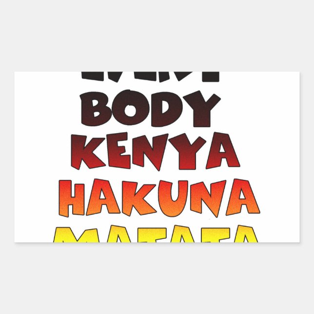 Beautiful Kenya Colorful Amazing Text Quote Design Rectangular Sticker (Front)