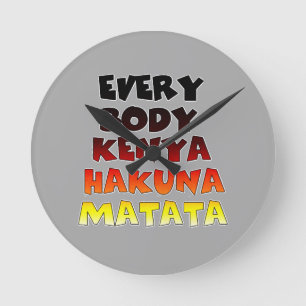 Beautiful Kenya Colorful Amazing Text Quote Design Round Clock
